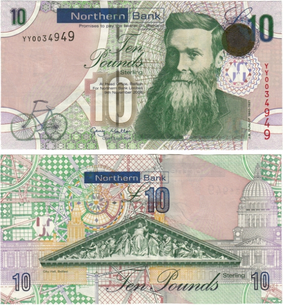 Northern Bank £10 2008 P210ar YY Prefix Replacement Unc
