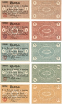 Germany Schauenstein Glassworks 1-25 Pfennig  1917 (5) Unc