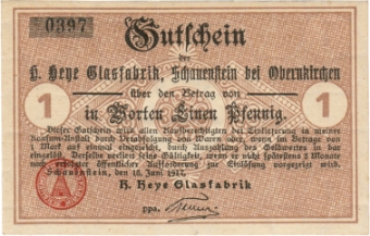 Germany Schauenstein Glassworks 1-25 Pfennig  1917 (5) Unc_obv_1