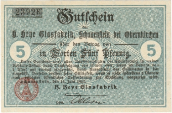 Germany Schauenstein Glassworks 1-25 Pfennig  1917 (5) Unc_obv_5