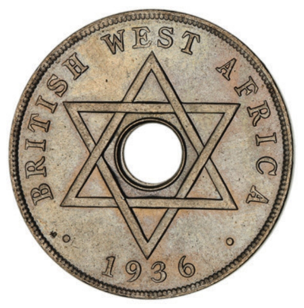British West Africa, Edward VIII, Penny 1936KN BU_obv