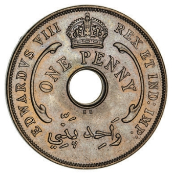 British West Africa, Edward VIII, Penny 1936KN BU_rev