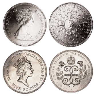 1980 Crown & 2000 £5 Bubble Packs