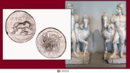 Picture of Silver drachm Featuring the Stars of Dioscuri (Castor and Pollux)