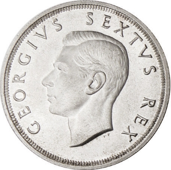 South Africa, 5 Shillings (Crown) 1952. Choice UNC_obv