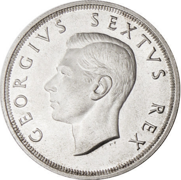 South Africa, 5 Shillings (Crown) 1952. Choice UNC_obv