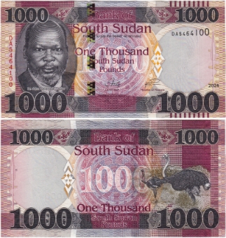 South Sudan 1000 S Sudanese Pounds 2024 Unc