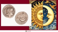 Picture of Roman Coins Dedicated to Sol and Luna
