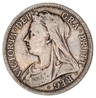 Victoria, Halfcrown, 1900 Old Head, Fine_obv