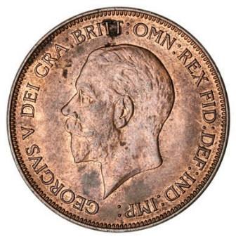 George V Penny 1936 Uncirculated_obv