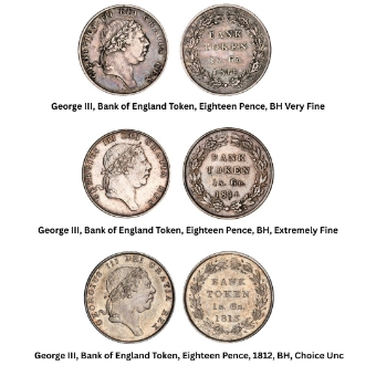 Eighteen Pence Bank Tokens of George III