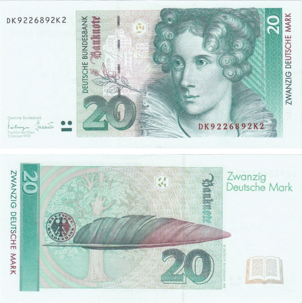 Federal Republic Germany 20 Marks 1993 P39b Unc