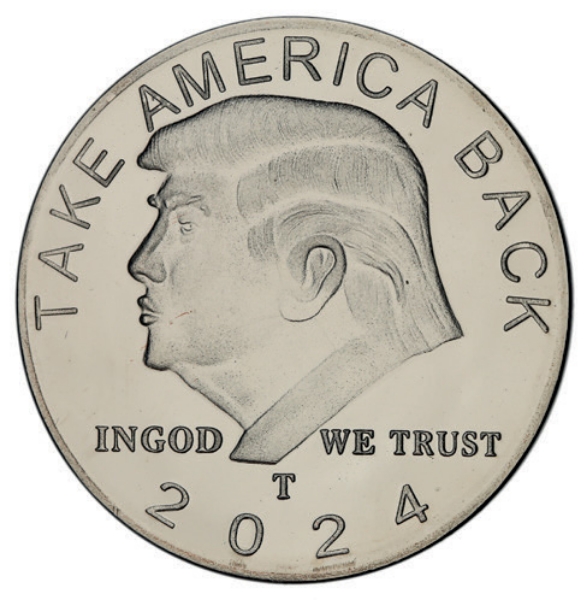 Trump 2024 Silver Coloured Medal_obv
