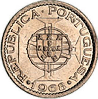 Cabo Verde, 5 Escudos 1968, KM12, 1 year type coin, Brilliant Uncirculated_obv