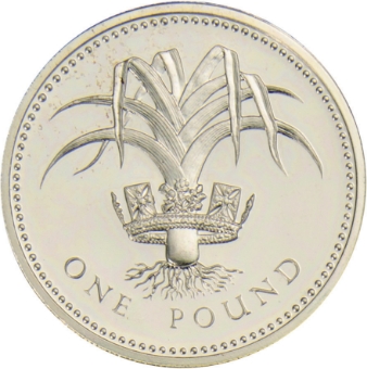 Elizabeth II, £1 (Welsh Pound) 1985 Silver Proof Piedfort_rev