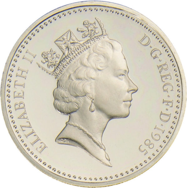 Elizabeth II, £1 (Welsh Pound) 1985 Silver Proof Piedfort_obv