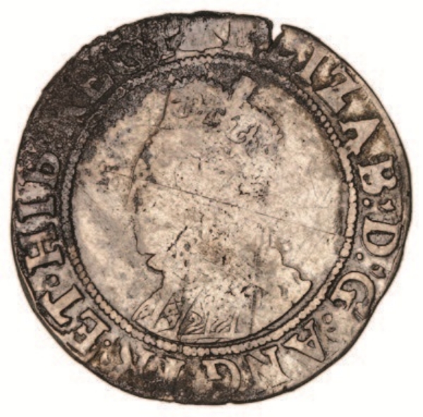 Elizabeth I Shilling ex Poorton hoard VG_obv