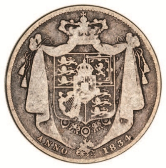 William IV, Halfcrown, 1834 Fine_rev