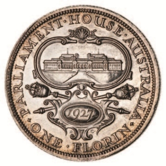 Australia 1927 'Canberra' Florin  Uncirculated_rev