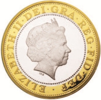 Elizabeth II, £2 (Rugby World Cup) 1999 Silver Piedfort_obv
