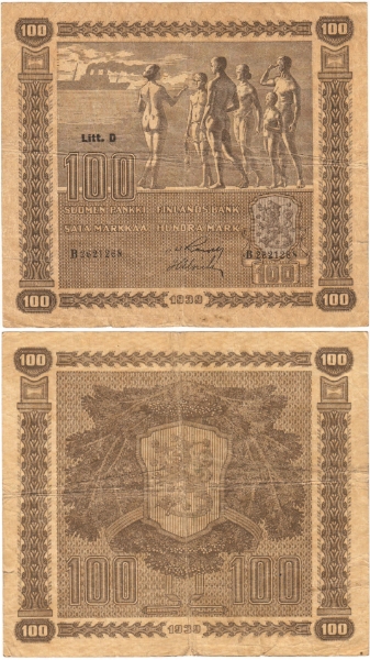 Finland 100 Markkaa 1939 P73