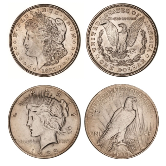 United States 1921 & 1922 Silver Dollars_main