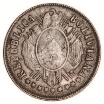 Bolivia 20 Centavos ca 1880 Very Fine_obv