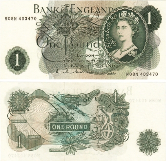 J Q Hollom Portrait £1 B293 M-N  G Replacement AUnc