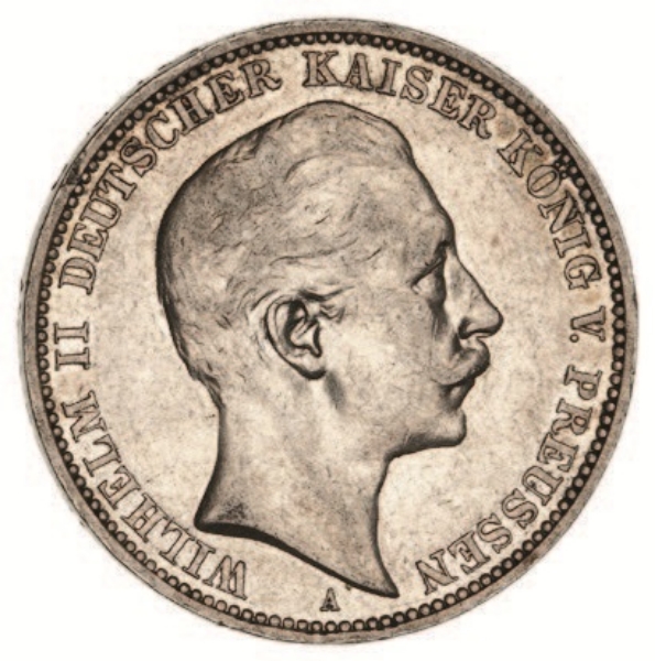 Prussia 3 Marks VF_obv