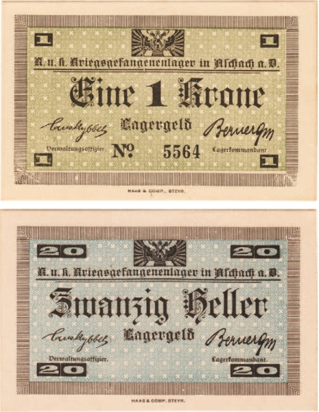 Austria Aschach Concentration Camp WW2 20 Heller & 1 Krone Unc