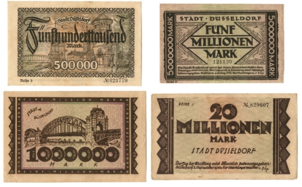 Germany Dusseldorf 4 X Large Notgeld
