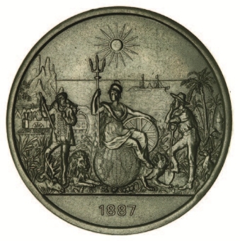 Vulcanite Medal For Victoria’s Jubilee 1887_rev
