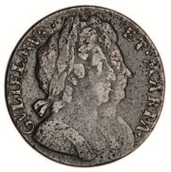 William & Mary Halfpenny 1694 Good Fine_obv